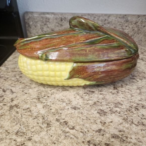 Vintage Ceramic Corn Cob Soup Tureen Server - Picture 10 of 11
